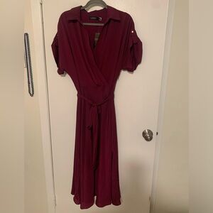 NWT collared Lauren dress in plum that effortlessly goes from day to night.